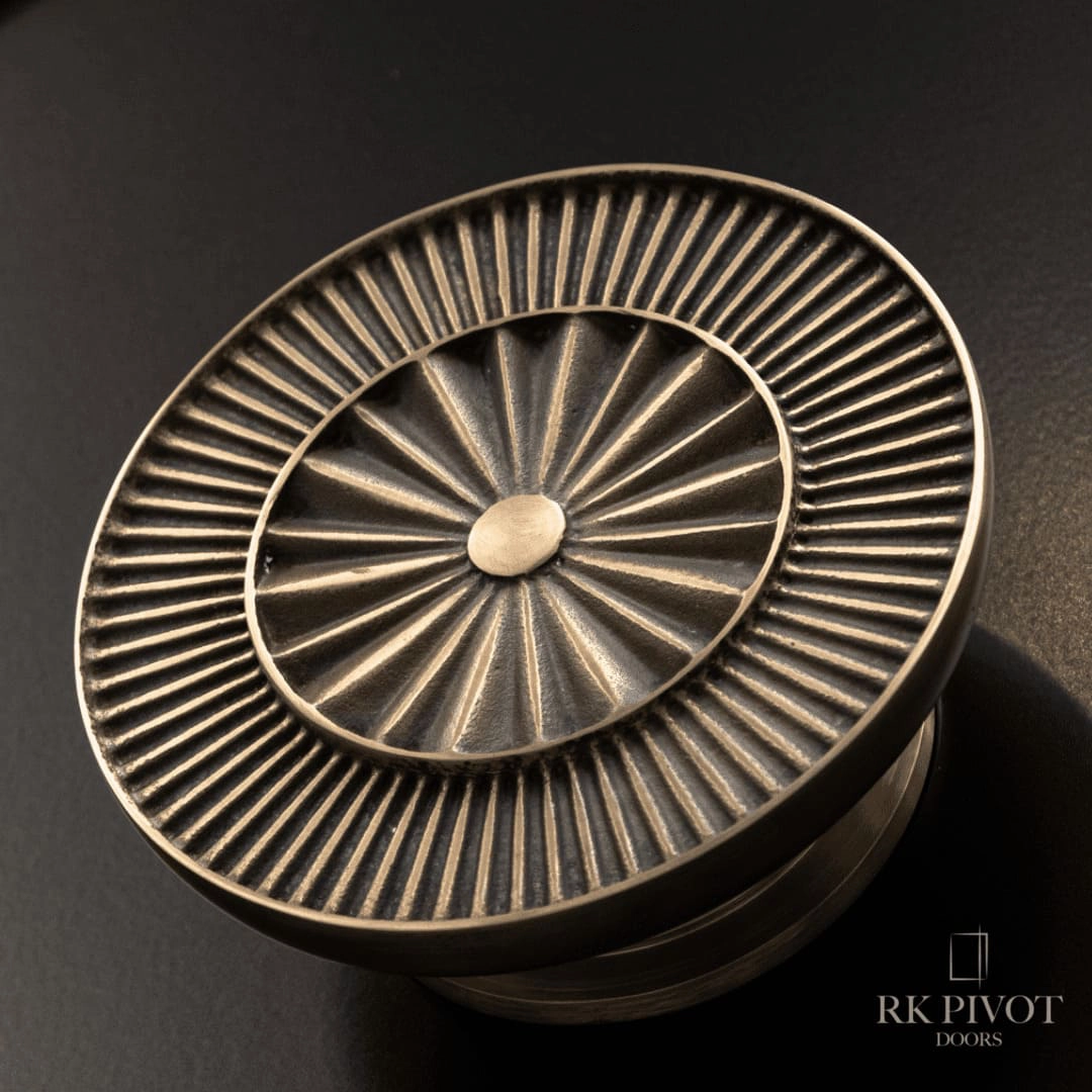 Oversized glass pivot door installed in modern Oakville home