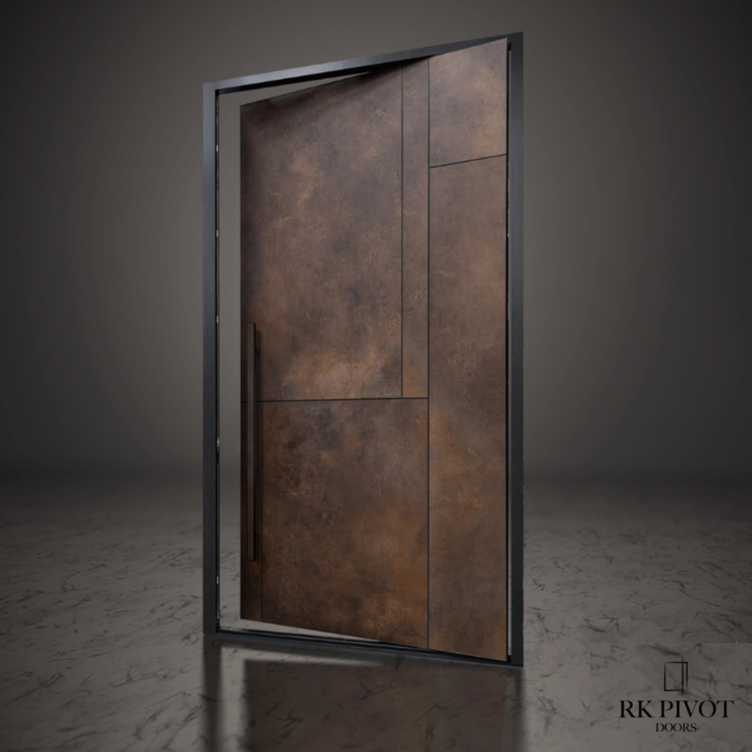 Reynaers aluminum French doors opening to a garden terrace